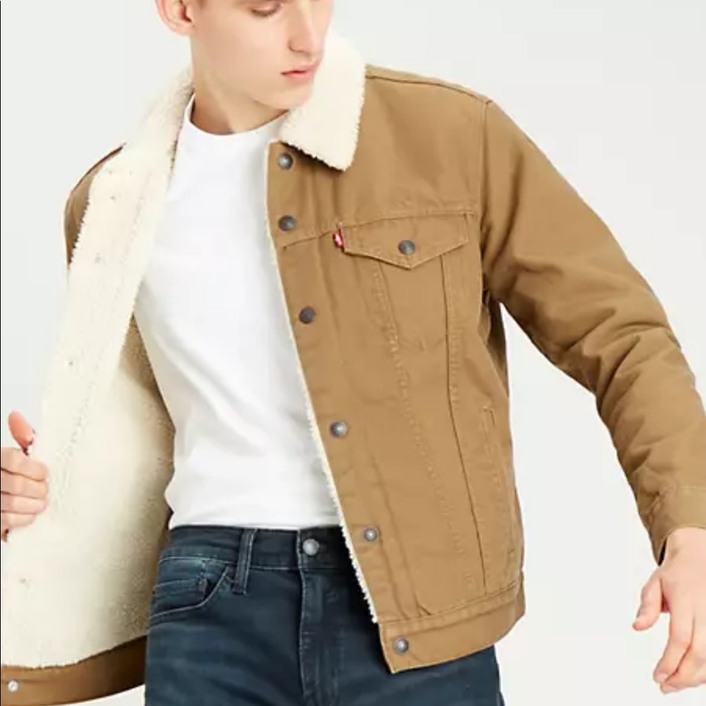NWOT Levi’s Canvas Sherpa Trucker Jacket